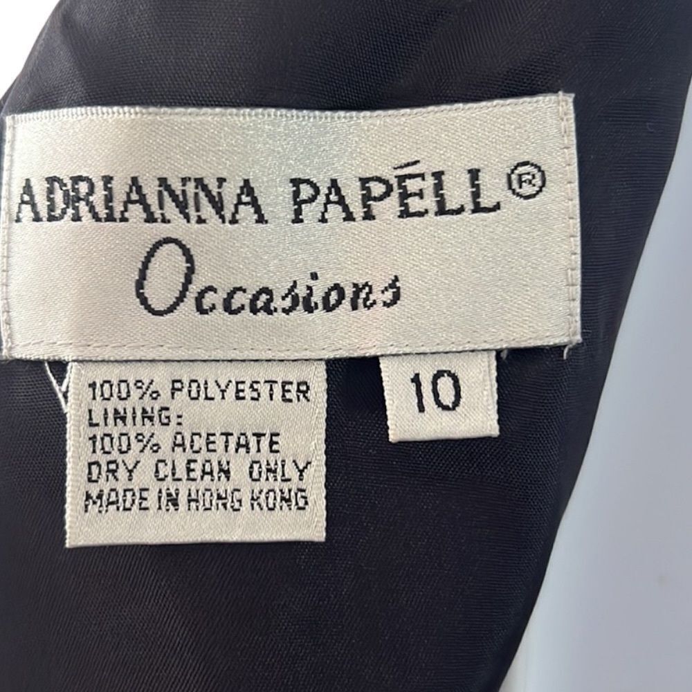 🔥 SALE 🔥 NEW Vintage Adrianna Papell Evenings Navy Blue Sleeveless Long Dress 10 - Picture 3 of 15